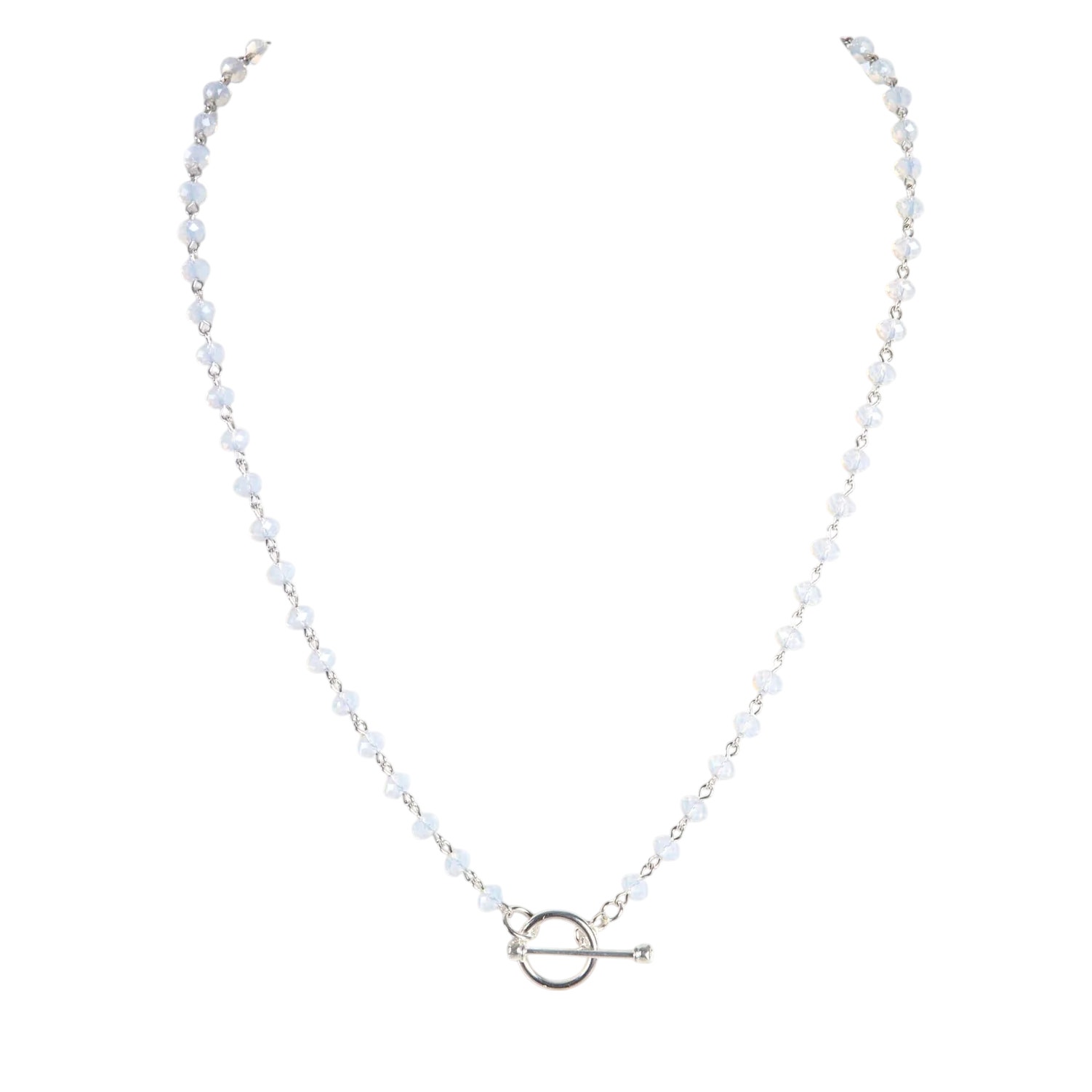 Virgins Saints & Angels Vsa Delfina 6mm Rondelle White Opal & Silver